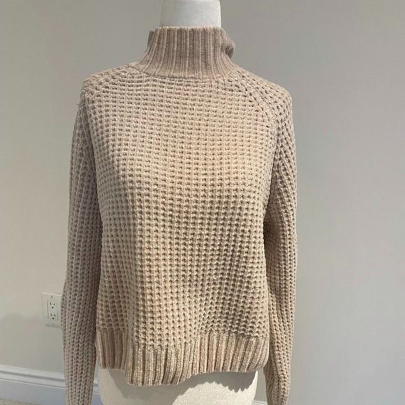 Cozy Tan Turtleneck Sweater - Picture 1 of 3